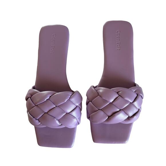 Open Edit Lucca Woven Purple Spray Lavender Slip On Slide Sandals Size 6 - Picture 2 of 6